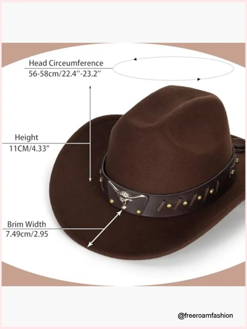 Classic Cowboy Hat Felt Fedora with PU Band Adjustable